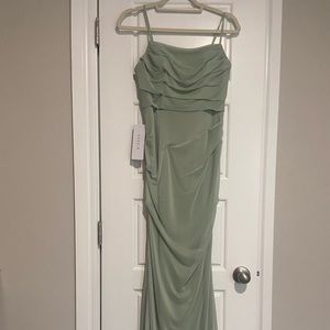 Sage green Azazie dress